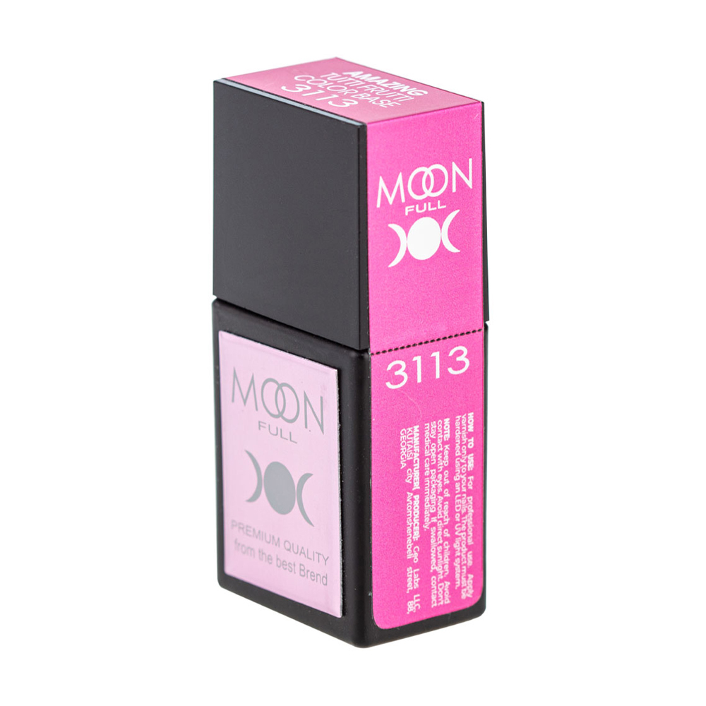 Кольорова база для гель-лаку Moon Full Amazing Tutti Frutti Color Base 3113 Ніжно-рожева, 12 мл