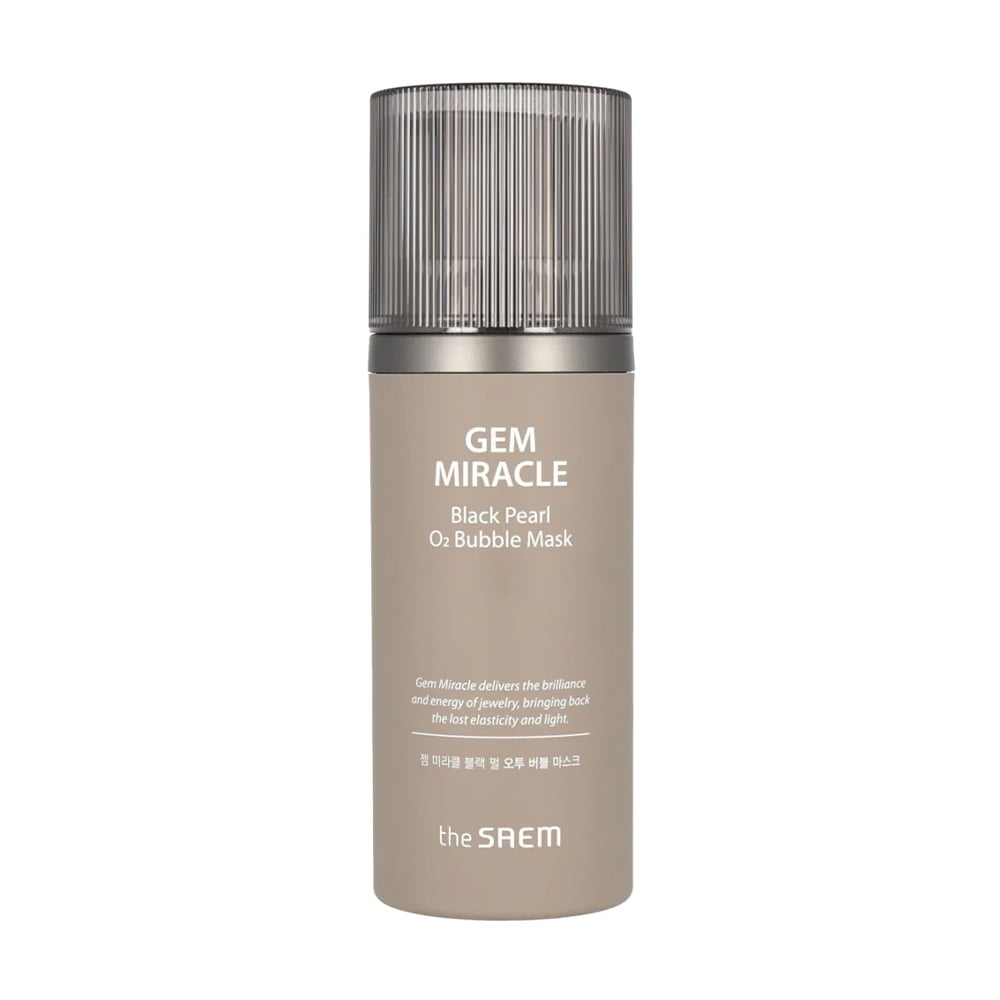 Киснева маска для обличчя The Saem Gem Miracle Black Pearl O2 Bubble Mask з чорними перлами, 105 мл
