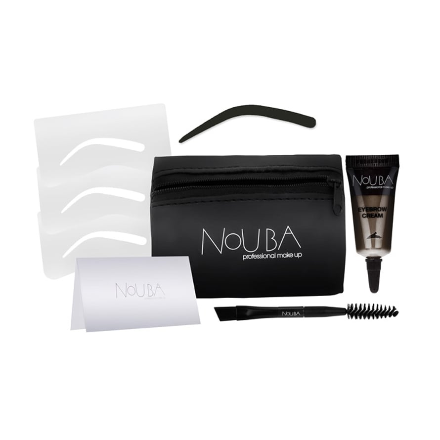 Набір для брів NoUBA Brow Imprower Set 30 (крем-гель, 7 мл + трафарет, 3 шт + двосторонній пензель + косметичка)