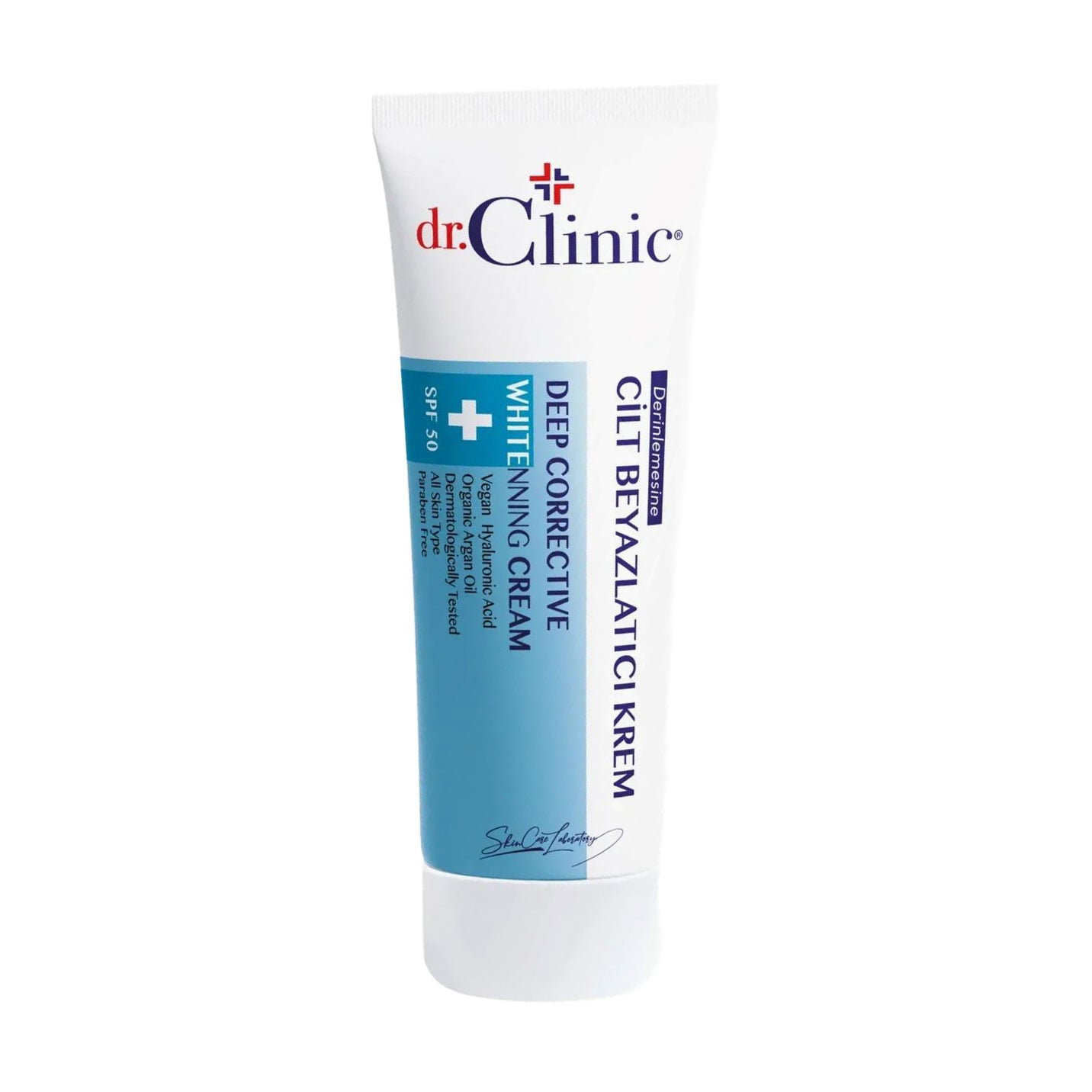 Освітлювальний крем для обличчя Dr.Clinic Deep Corrective Whitenning Cream, SPF 50, з аргановою олією та веганською гіалуроновою кислотою, 50 мл