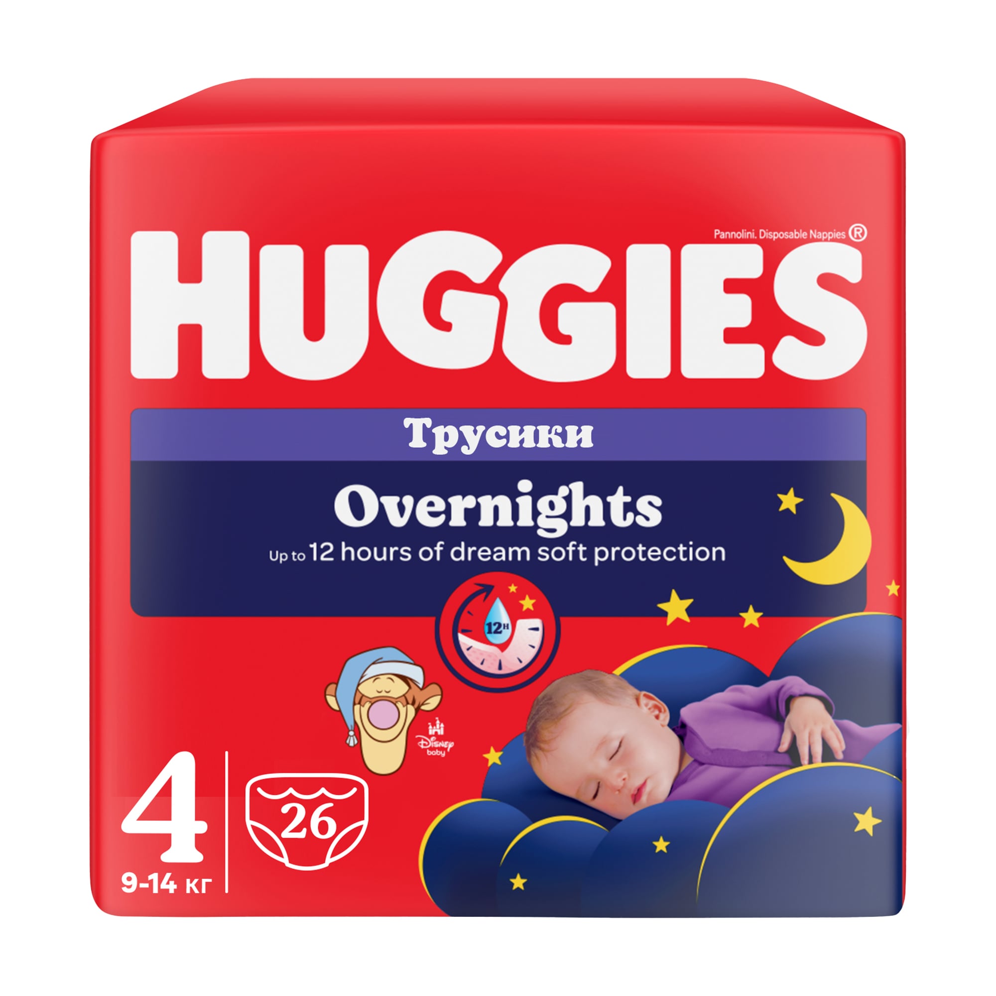 Підгузки-трусики Huggies Overnights Pants, розмір 4 (9-14 кг), 26 шт